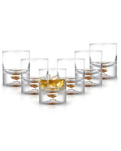 BERKWARE BERKWARE SET OF 6 LOWBALL WHISKEY GLASSES WITH FLAKE DESIGN