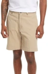 Berle Charleston Flat Front Khaki Shorts In Khaki