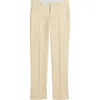 Berle Flat Front Linen Pants In Yellow