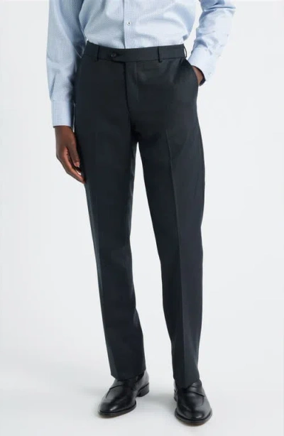 Berle Flat Front Serge Twill Dress Pants In Blue