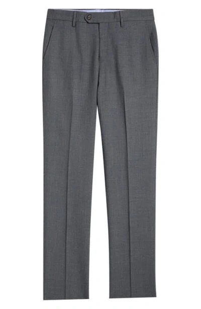 Berle Flat Front Tropical Weight Wool Dress Pants In Blue