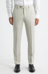 Berle Flat Front Worsted Wool Gabardine Pants In Neutral