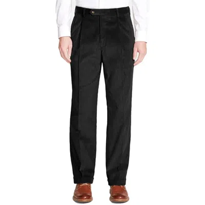 Berle Men's 8 Wale Luxury Italian Corduroy Pant In Black