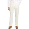 Berle Self Sizer Waist Flat Front Classic Fit Microfiber Trousers In White