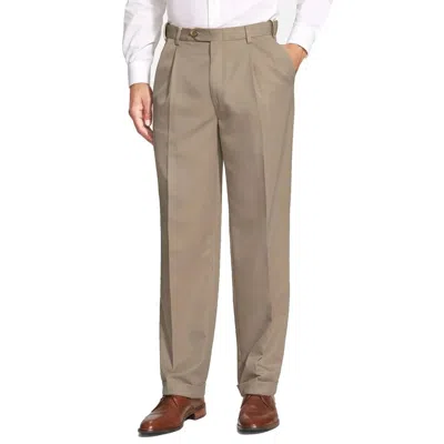 Berle Prime Poplin Trouser In Dark Khaki In Neutral