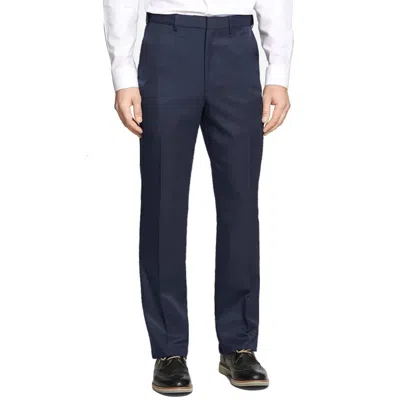 Berle Prime Poplin Trouser In Navy In Blue
