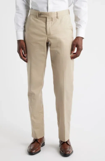 BERLE BERLE TRIM FIT FLAT FRONT LYOCELL & COTTON TWILL CHINOS