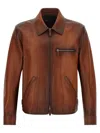 Berluti Patina 1 Jour Leather Jacket In Brown