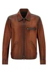 Berluti Patina 1 Jour Leather Jacket In Brown