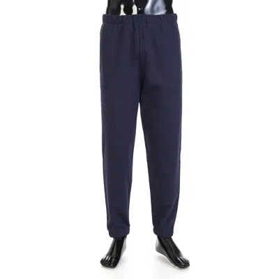 Pre-owned Berluti 1110$ Embroidered Scritto Jogging Trousers - Ink Blue, Fleece Cotton