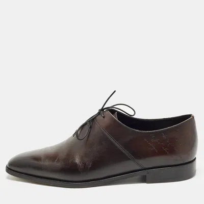 Pre-owned Berluti Alessandro Size 43 Brown Leather Oxfords