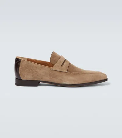 Berluti Andy Suede Loafers In Brown