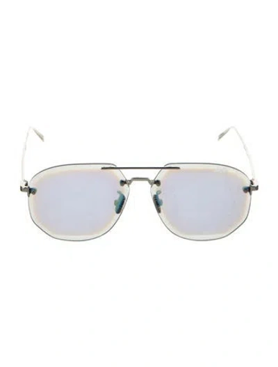 Pre-owned Berluti Aviator Mirrored Sunglasses In Silver
