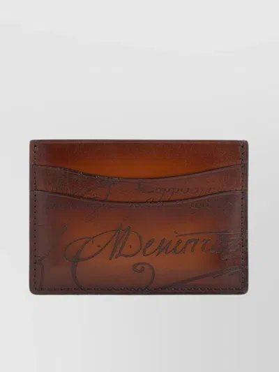 Berluti Bambou Neo Venezia Leather Card Case In Brown