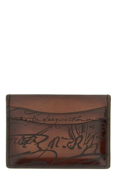 Berluti 'bambou Scritto' Card Holder In Brown