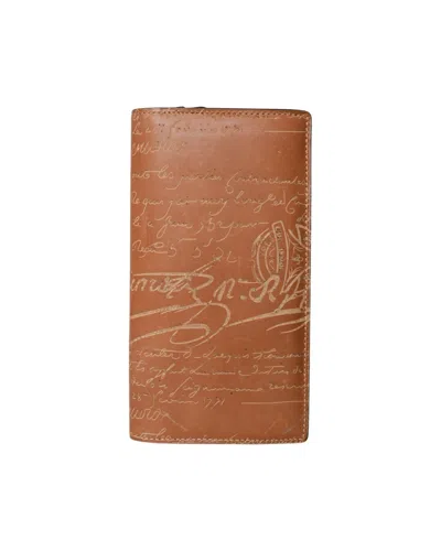 Berluti Leather Long Wallet Scritto Itauba Camel In Brown