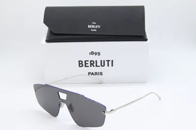 Pre-owned Berluti Bl 40019u 16a Silver Authentic Sunglasses W/case 00-00 In Gray
