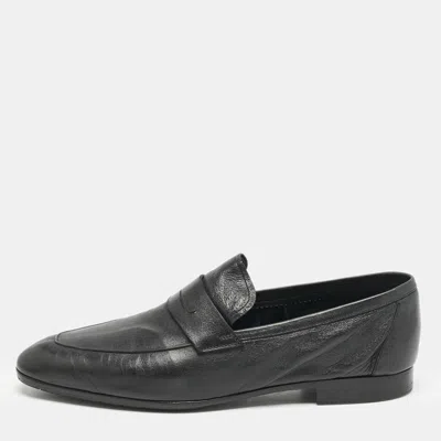 Pre-owned Berluti Black Leather Penny Loafers Size 42.5