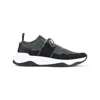 Berluti Breathable Textile And Leather Sneakers With Sole In Black