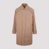 BERLUTI BROWN CARCOAT WITH LEATHER DETAILS