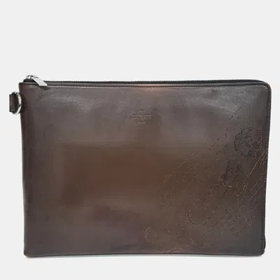 Pre-owned Berluti Brown Leather Clutch