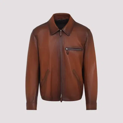 BERLUTI BROWN LEATHER JACKET