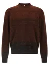 Berluti Ribbed Knit Sweater Textured Fabric In Brown