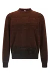 Berluti Ribbed Knit Sweater Textured Fabric In Brown