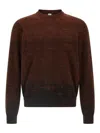 Berluti Ribbed Knit Sweater Textured Fabric In Brown