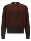 Berluti Ribbed Knit Sweater Textured Fabric In Brown