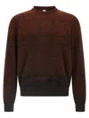 Berluti Ribbed Knit Sweater Textured Fabric In Brown
