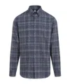 Berluti Blue Alessandro Scritto Checks Shirt In Gray