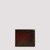 Berluti Calf Leather Neo Venezia Written Wallet In Cacao Intenso