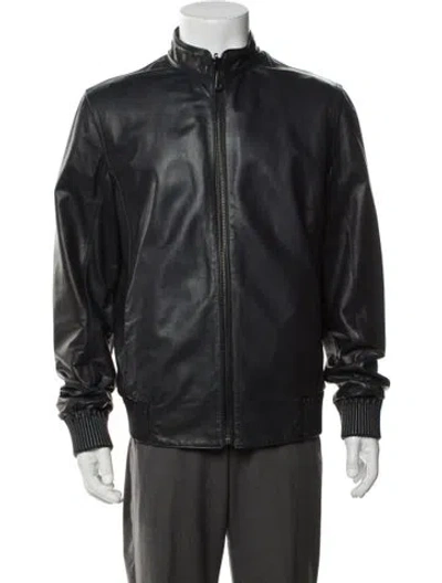Pre-owned Berluti Calfskin Bomber Jacket In Grey
