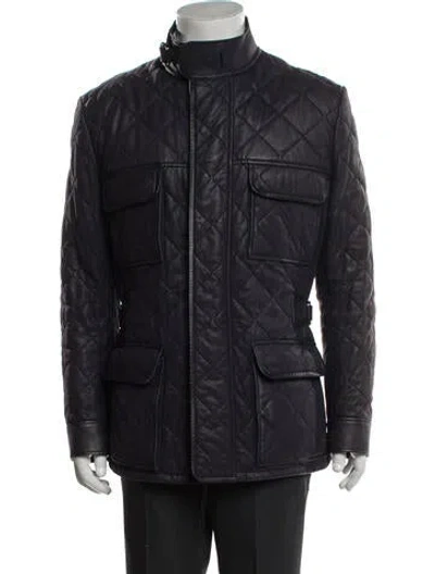 Pre-owned Berluti Calfskin Utility Jacket In Blue