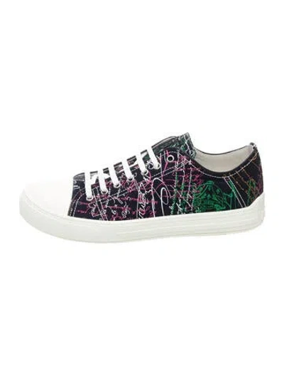 Pre-owned Berluti Canvas Graphic Print Sneakers In Blue