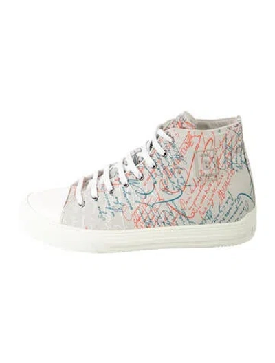 Pre-owned Berluti Canvas Graphic Print Sneakers In White