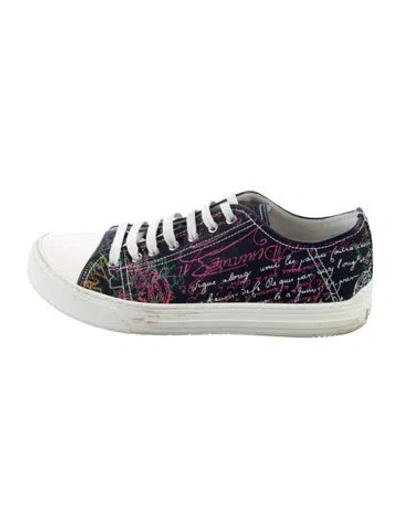 Pre-owned Berluti Canvas Printed Sneakers In Multi
