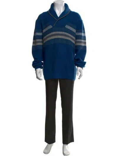 Pre-owned Berluti Cashmere Striped Pullover In Blue