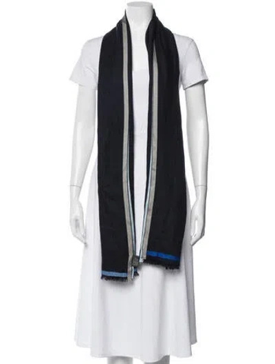 Pre-owned Berluti Cashmere Striped Scarf In Black
