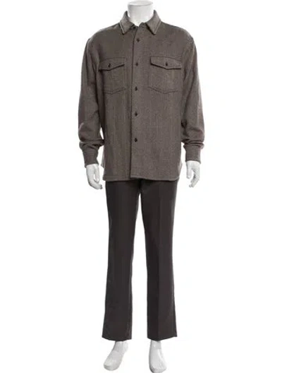 Pre-owned Berluti Cashmere Tweed Pattern Shirt In Brown