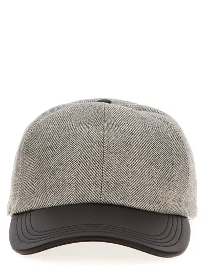Berluti Chevron Cap In Gray