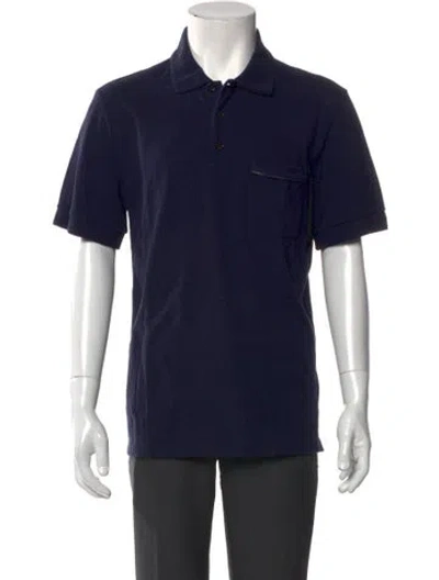 Pre-owned Berluti Collar Short Sleeve Polo Shirt In Blue