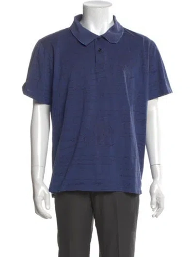 Pre-owned Berluti Collar Short Sleeve Polo Shirt In Blue