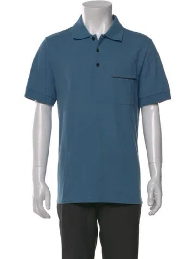 Pre-owned Berluti Collar Short Sleeve Polo Shirt In Blue