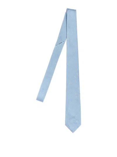 Berluti Jacquard Scritto Silk Tie In Blue