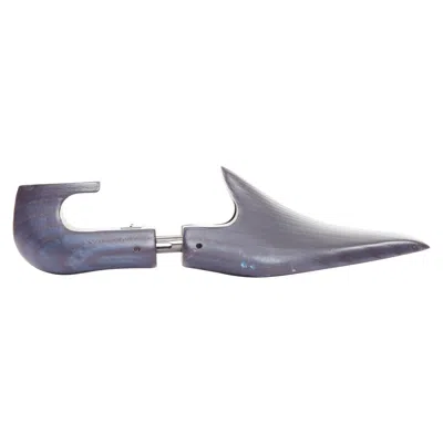 Pre-owned Berluti Dark Blue Wooden Carved Logo Shoe Tree Shape Holder Uk7 Eu41
