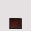 Berluti Calf Leather Neo Venezia Written Wallet In Dark Brown