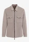 Berluti Double Face Zipped Overshirt In Beige