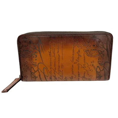 Pre-owned Berluti Ecritoire Brown Leather Wallet  ()